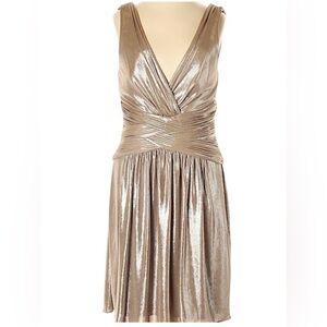 BCbG metallic Grecian dress Size S